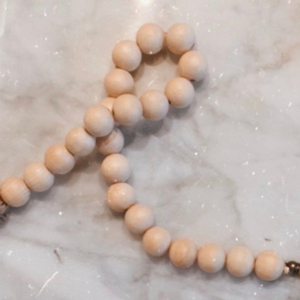 Wooden Bead Garland w/ Tassels
